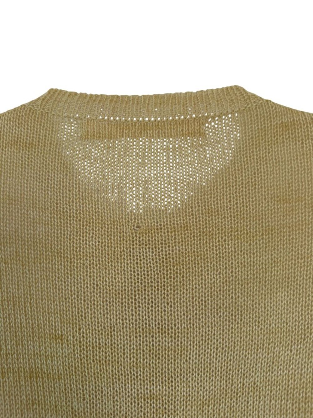 Sula Artisanal Yellow Alpaca Silk Crewneck Cardigan Hand Knit Peru - Picture 3 of 9